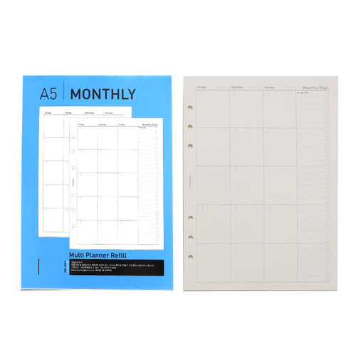 1000 A5 MULTI PLANNER REFILL SHEET (MONTHLY)